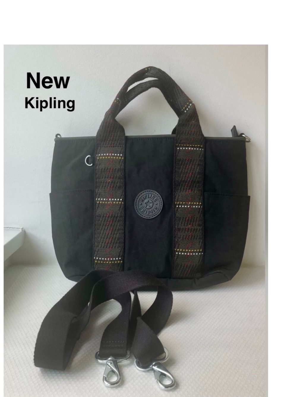 New Kipling Laura black tote & crossbody bag tags removed ⭐️⭐️⭐️⭐️